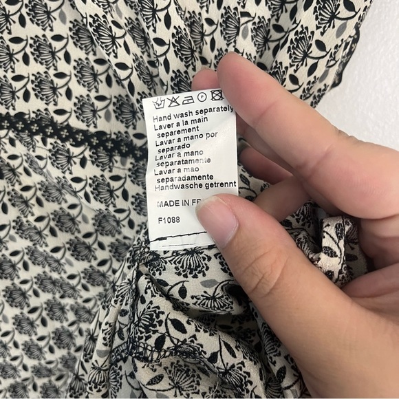 Gerald Darel Silk mini black and off white dress size French 40/ USA 8 /medium - Picture 6 of 7